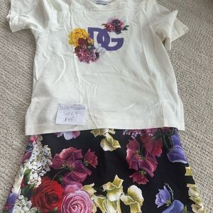 Dolce & Gabbana Cream and Multicolor Floral Kids Set